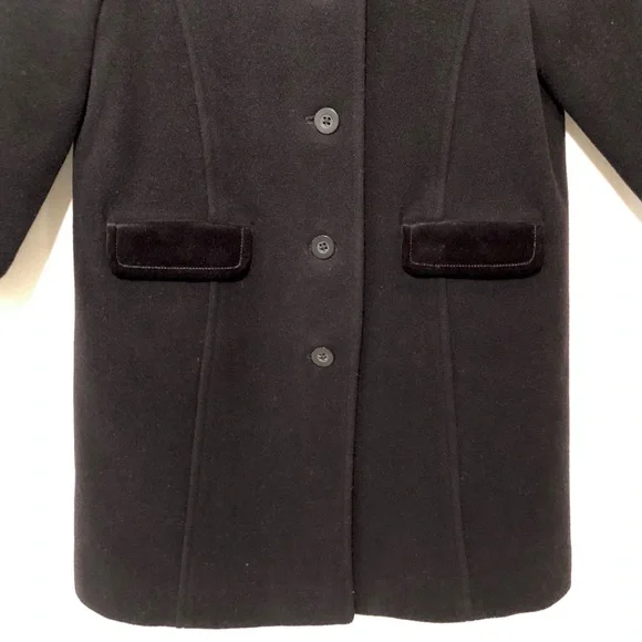 NWT Janie and Jack Black Italian Wool & Velvet Coat